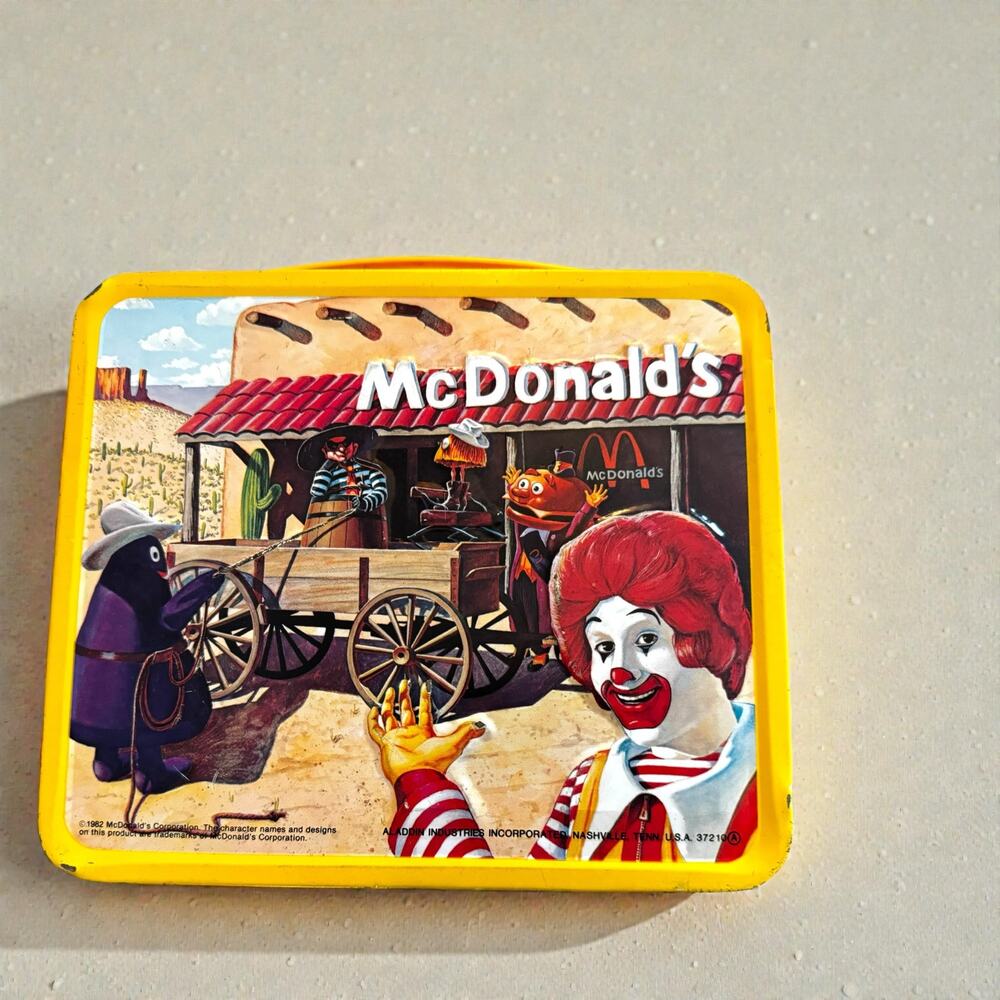 Vintage 1982 McDonald’s Sheriff of Cactus Canyon Metal Lunchbox & Thermos Set